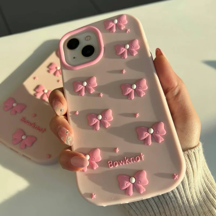 قاب پاپیونی صورتی سیلیکونی اندروید و آیفون