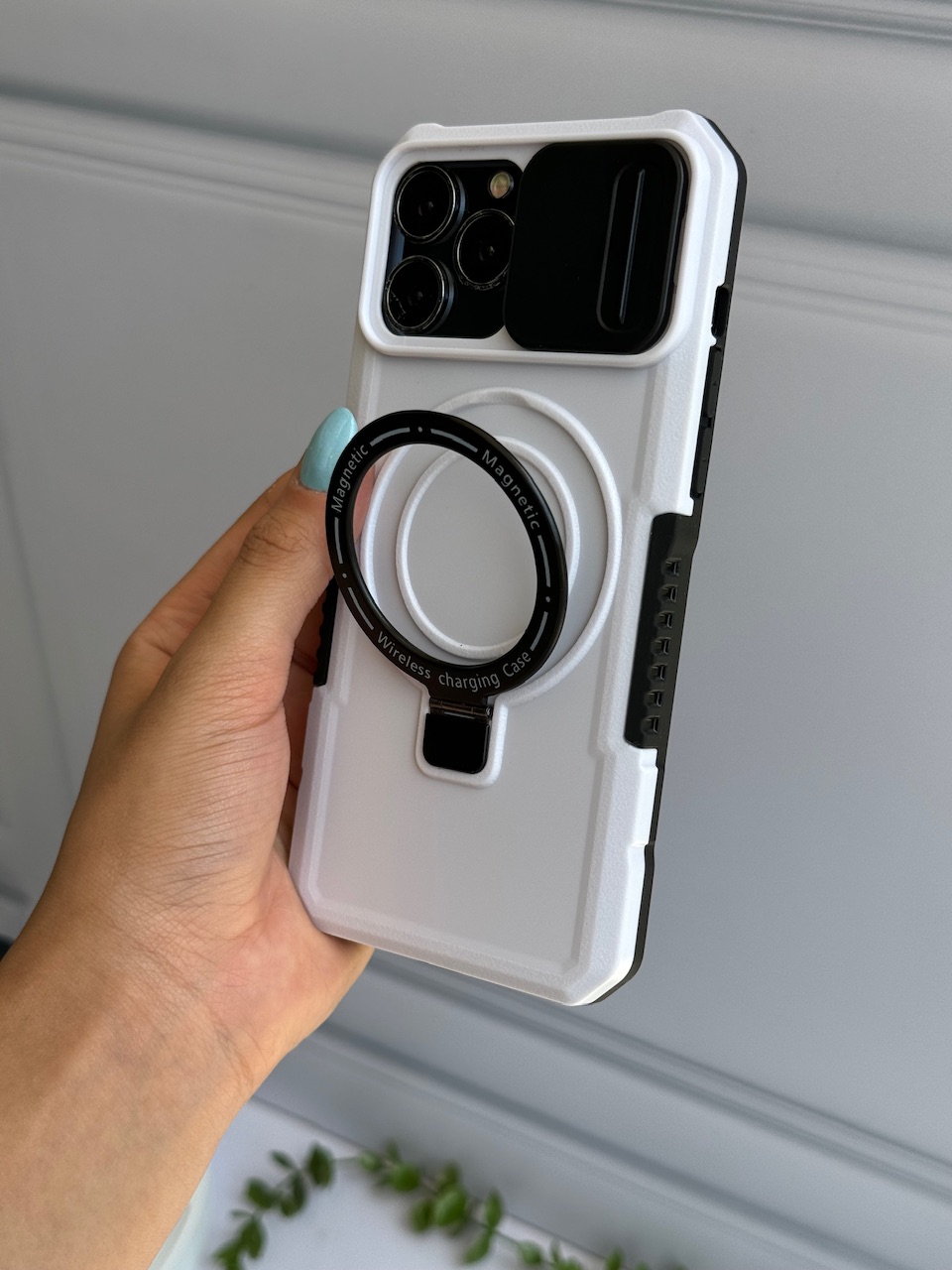 قاب Armor Magsafe کشویی استند شو سفید