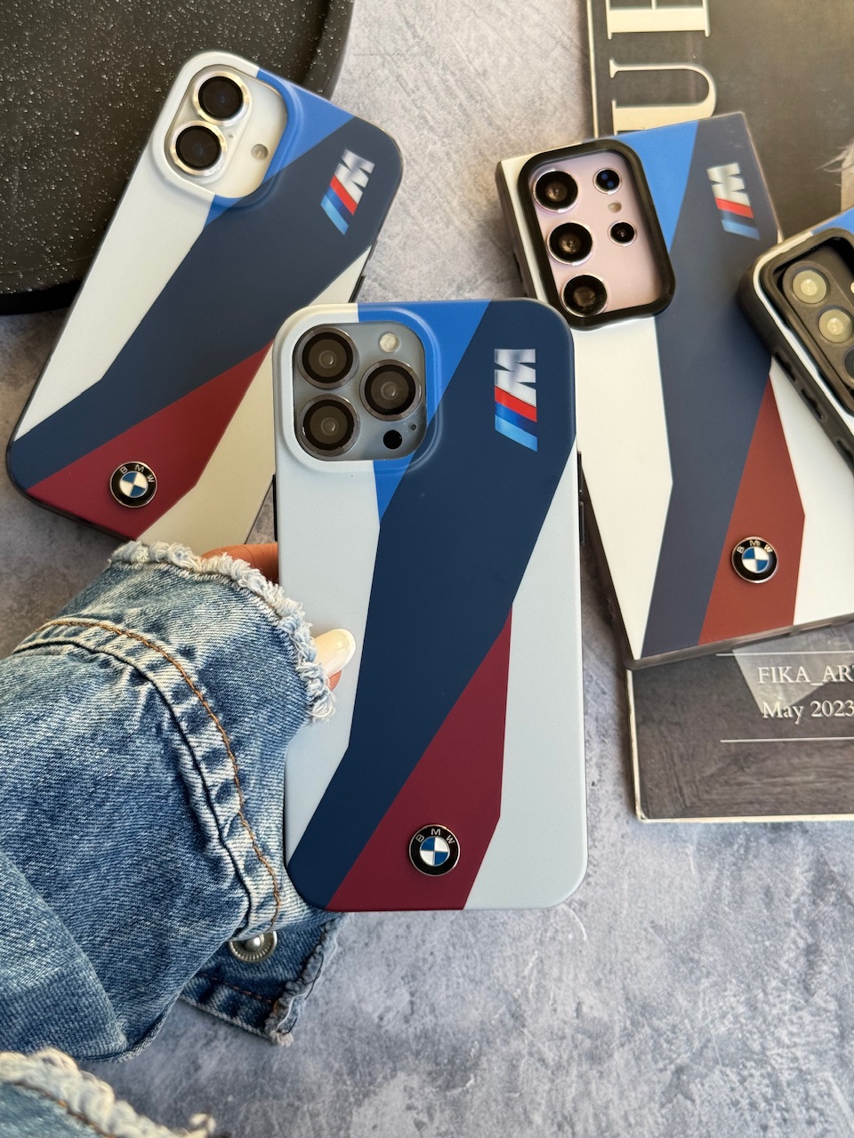 قاب BMW M Series با لوگو برجسته اندروید و آیفون