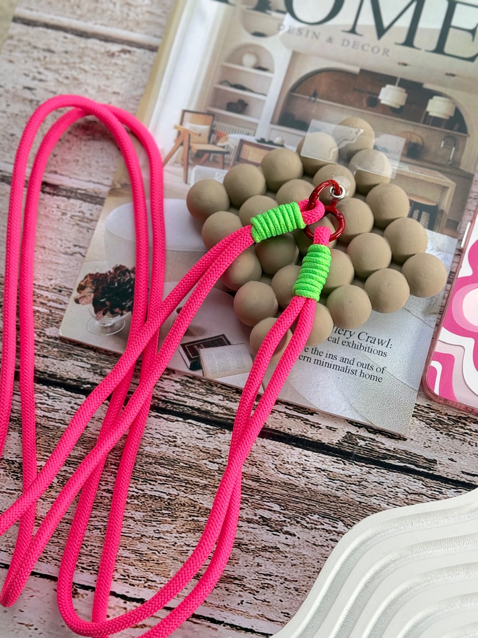 بند کنفی بلند صورتی