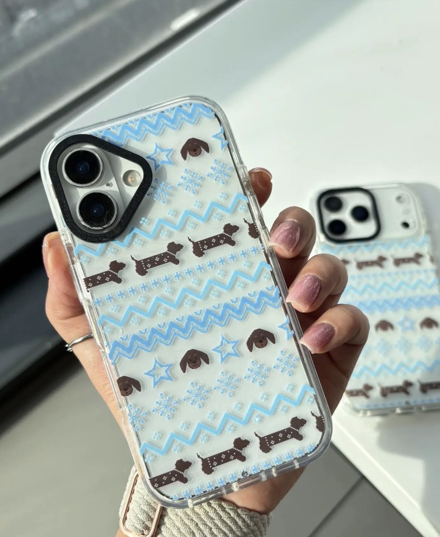 قاب گوشی آیفون Doggy Winter Pattern