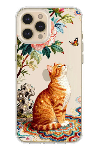 قاب گوشی سفارشی Cat and Butterflies