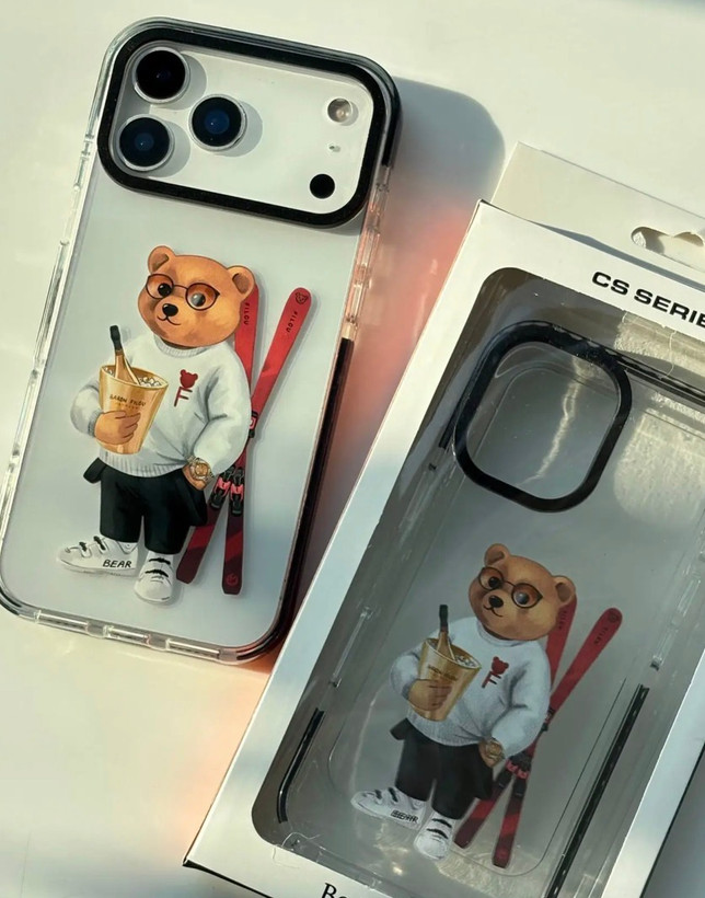 قاب گوشی آیفون و اندروید FILOU BEAR SKI آنتی شوک دور مشکی