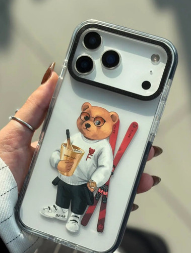 قاب گوشی آیفون و اندروید FILOU BEAR SKI آنتی شوک دور مشکی