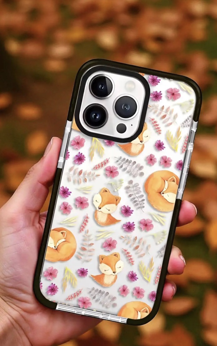 قاب گوشی آیفون آنتی شوک دور مشکی CUTE FOX