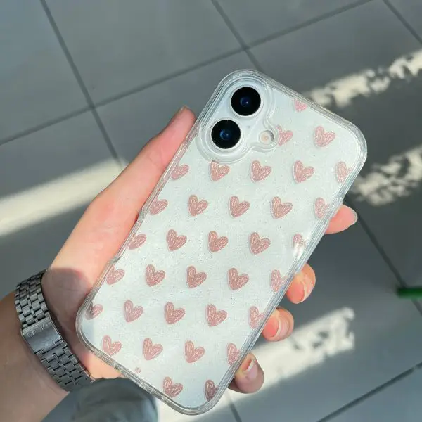 قاب گوشی آیفون قلب اکلیلی Heart Pattern Shine