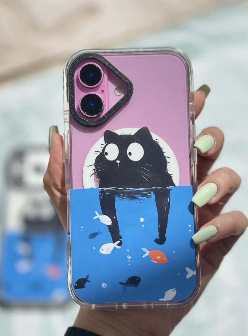قاب گوشی آیفون آنتی شوک مگسیف Cat Finding fish