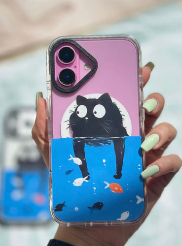 قاب گوشی آیفون آنتی شوک مگسیف Cat Finding fish