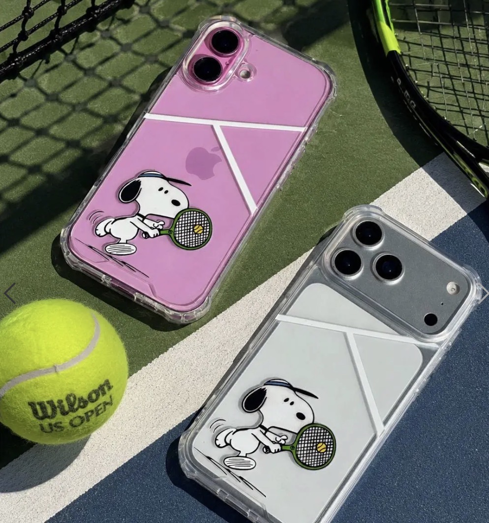 قاب گوشی آیفون و اندروید شفاف Snoopy Tennis