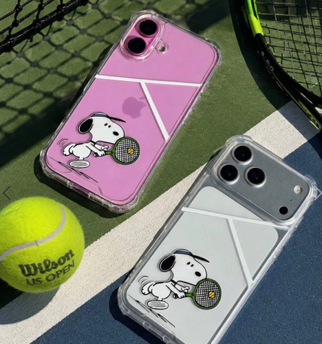 قاب گوشی آیفون و اندروید شفاف Snoopy Tennis