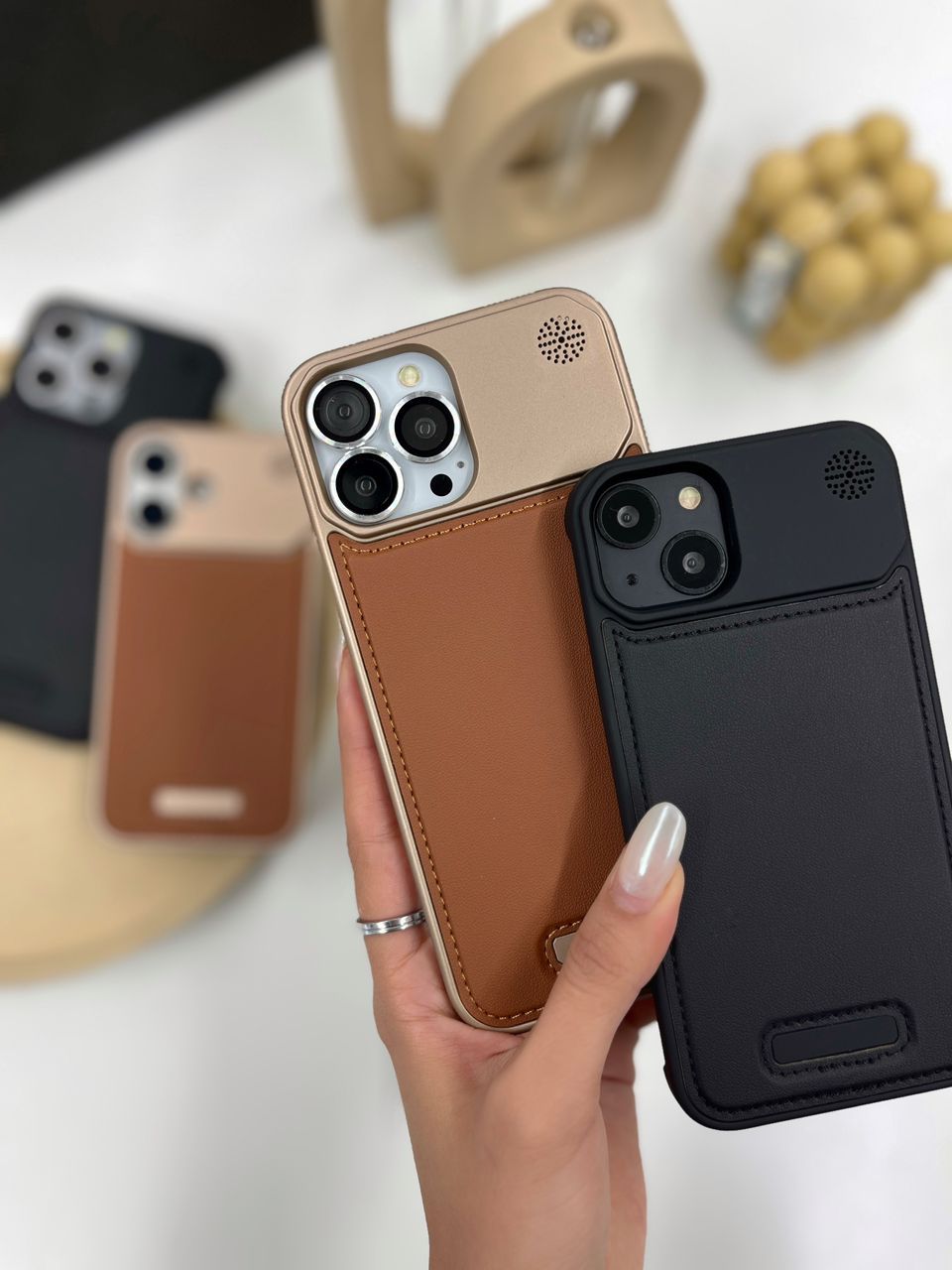 Leather metal iphone