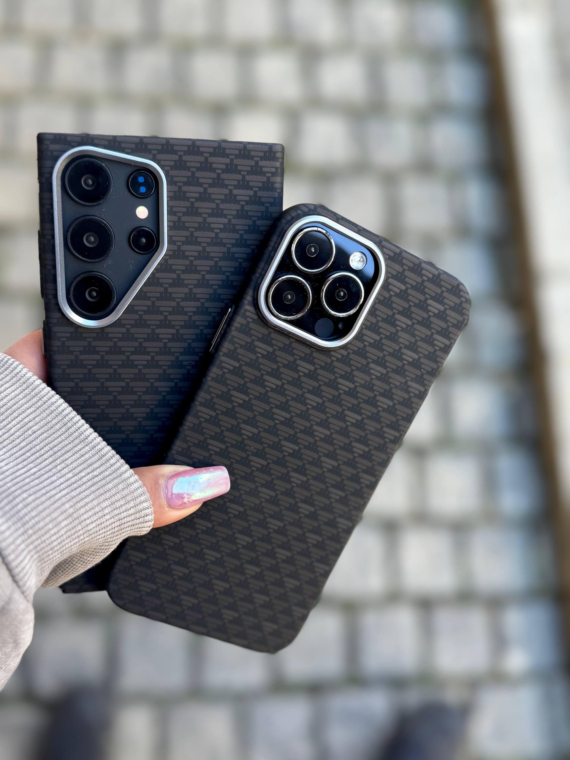قاب کربن Carbon Black Texture آیفون و سامسونگ