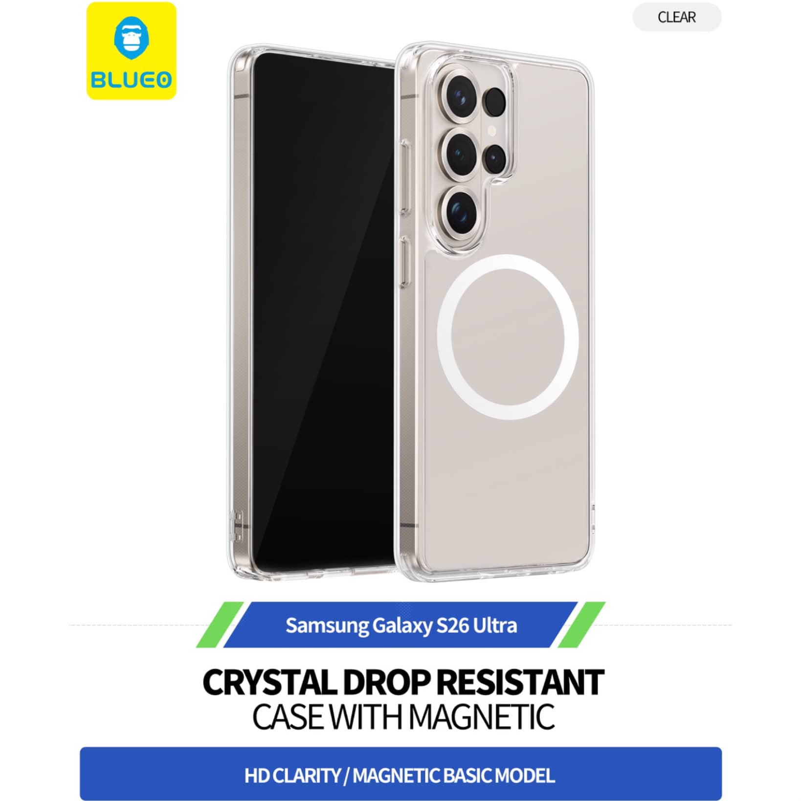 قاب Blueo بلو کریستالی با مگ سیف Crystal Drop Resistance Magsafe Case سامسونگ