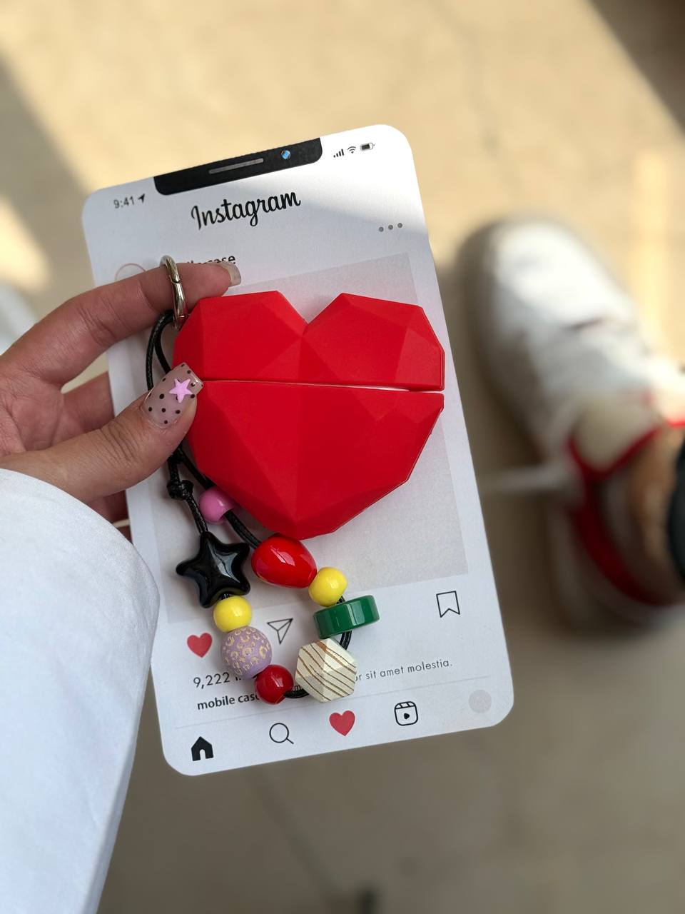 کاور ایرپاد قلب قرمز با آویز