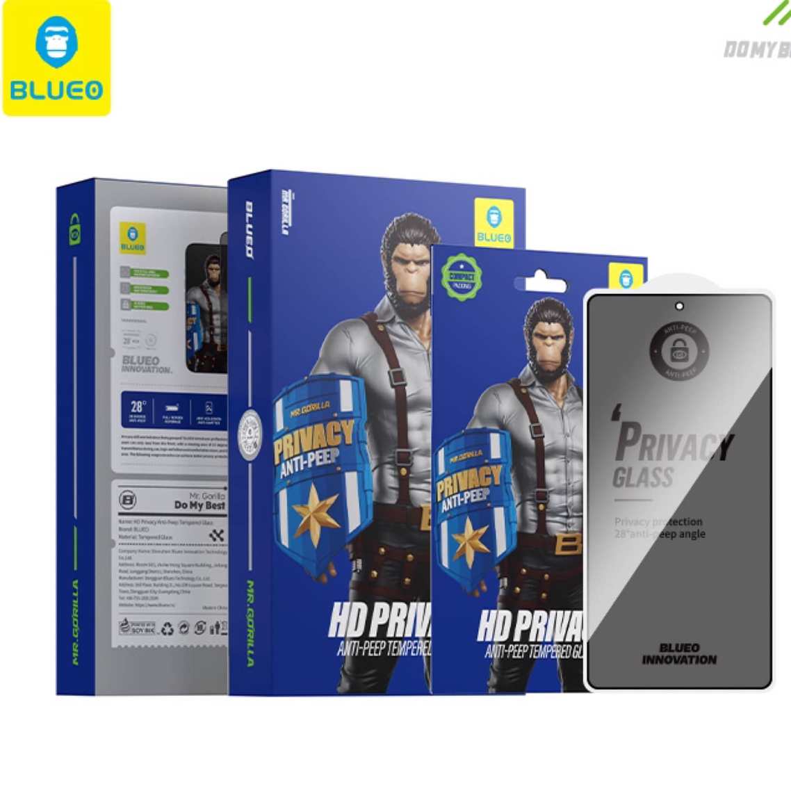 گلس ، محافظ صفحه بلو پک 5 تایی Blueo 5Pcs Pack HD Privacy anti-peep tempered glass samsung