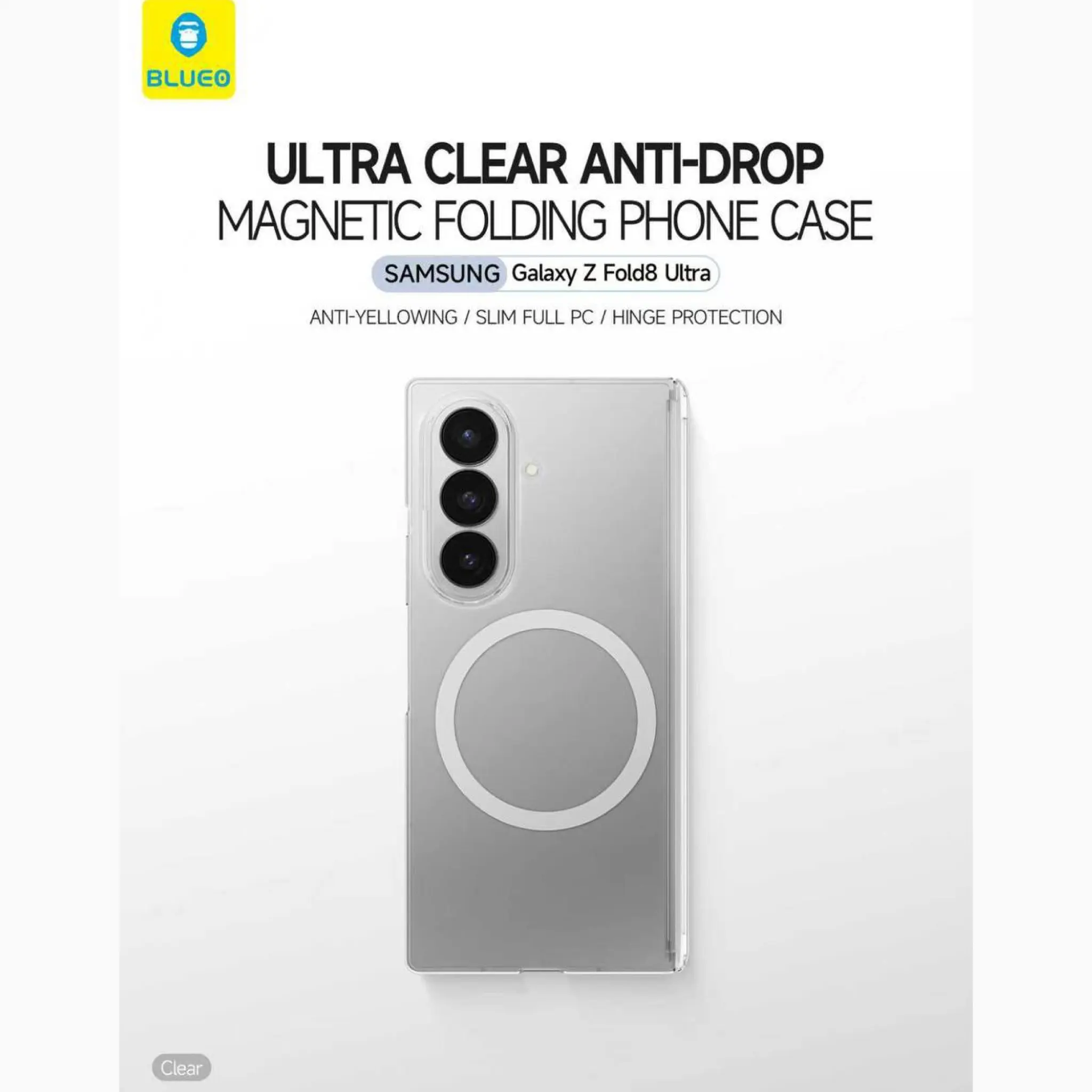 قاب بلو کریستالی Blueo Ultra Clear Anti- Drop Magnetic Folding سامسونگ