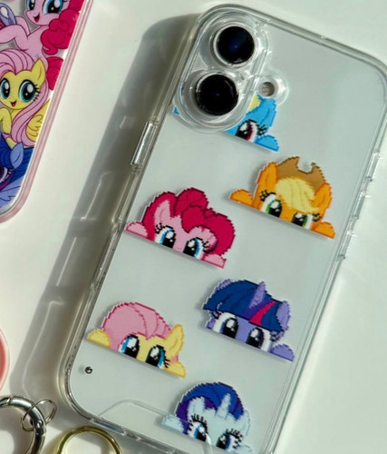 قاب گوشی آیفون و اندروید شفاف Pixel Ponys