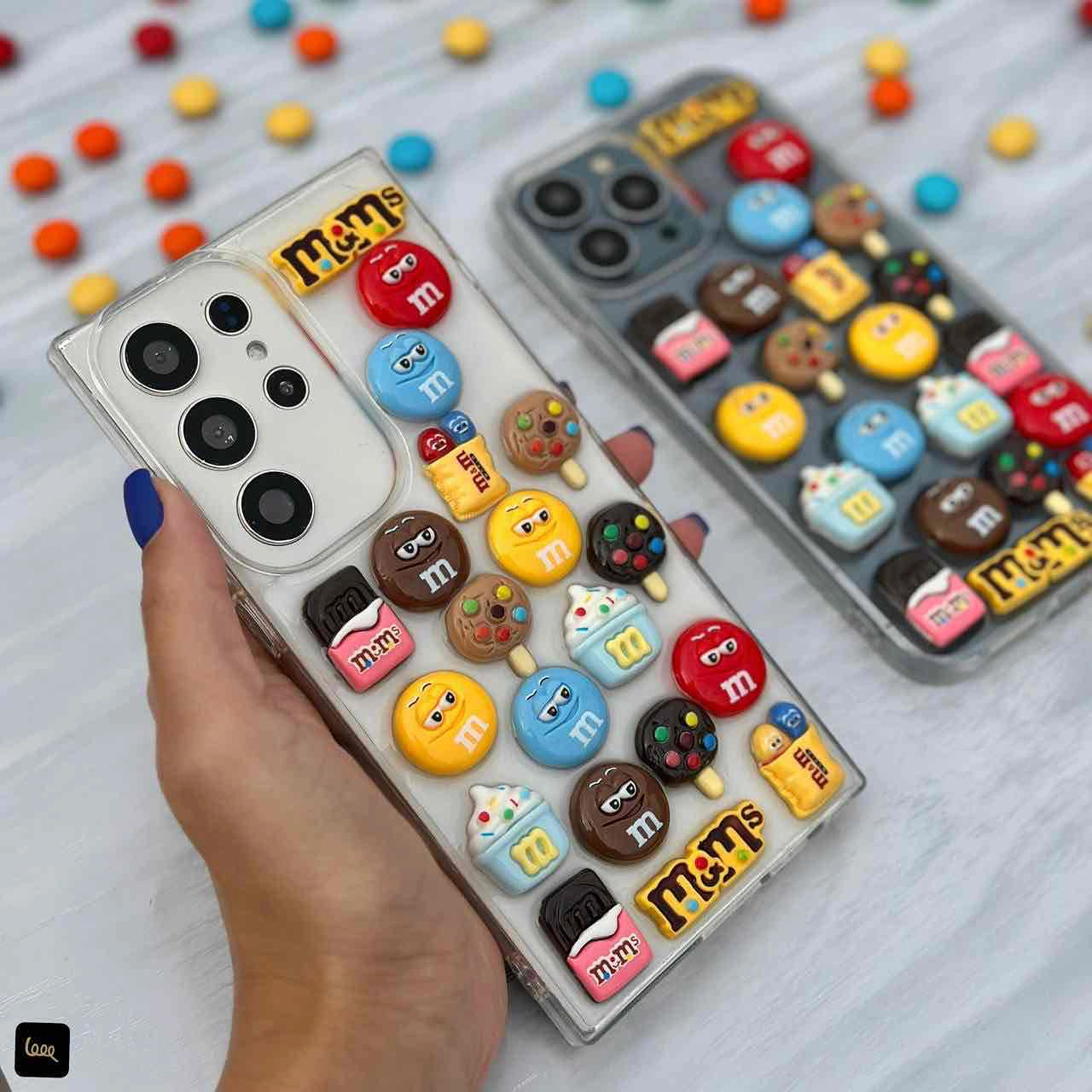 قاب گوشی MM Case طرح M&M سه‌بعدی آبنباتی