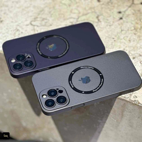 قاب مگ سیف دار آیفون مدل Mag Gray رنگ Galaxy با محافظ لنز