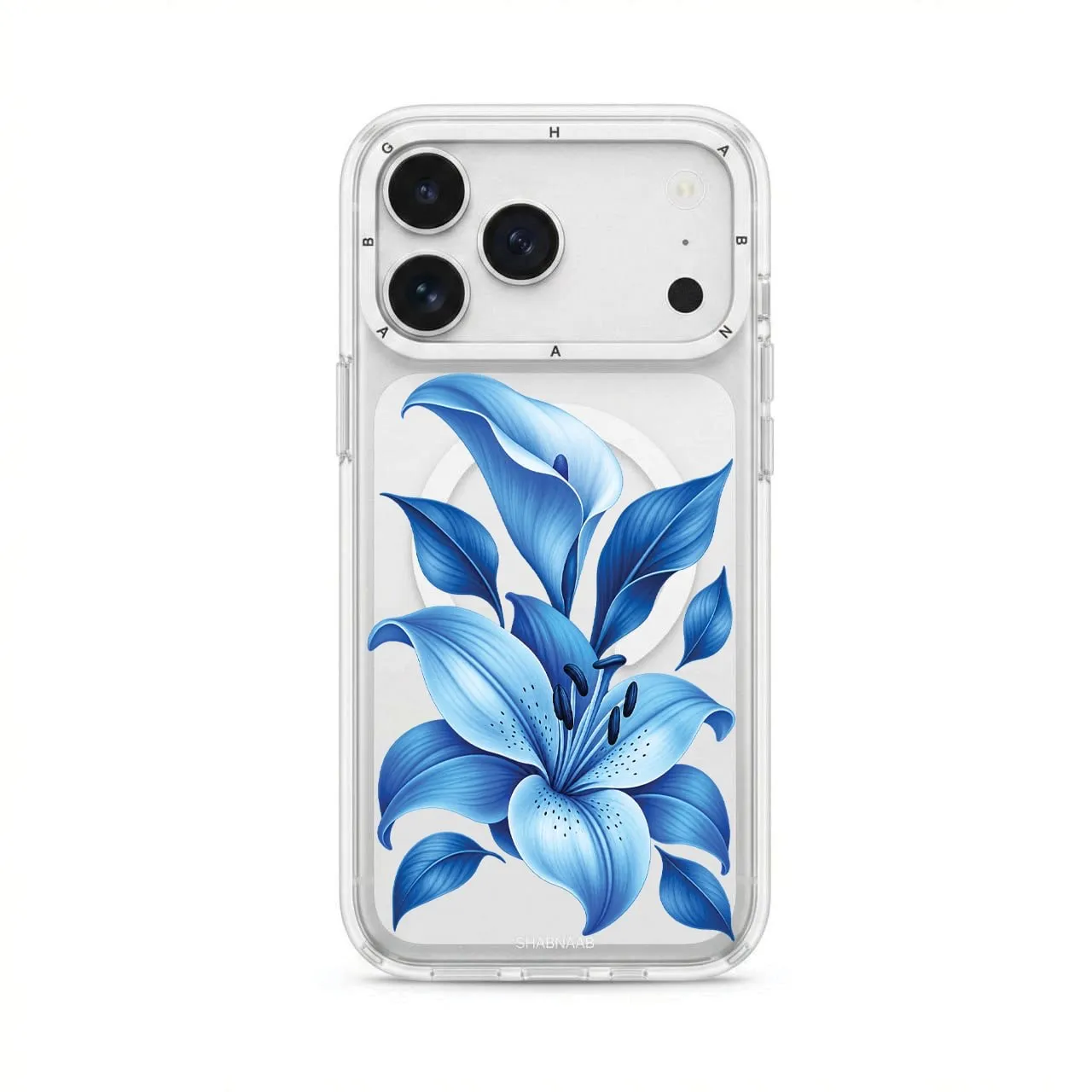 قاب لیلیوم آبی Blue Lilium با مگ سیف آیفون