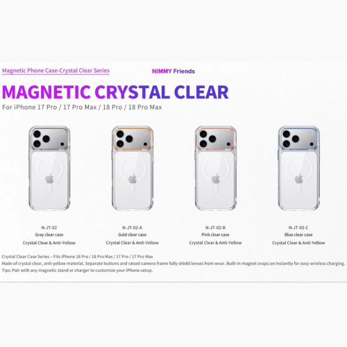 قاب نیمی شفاف Nimmy Magnetic Crystal Clear آیفون